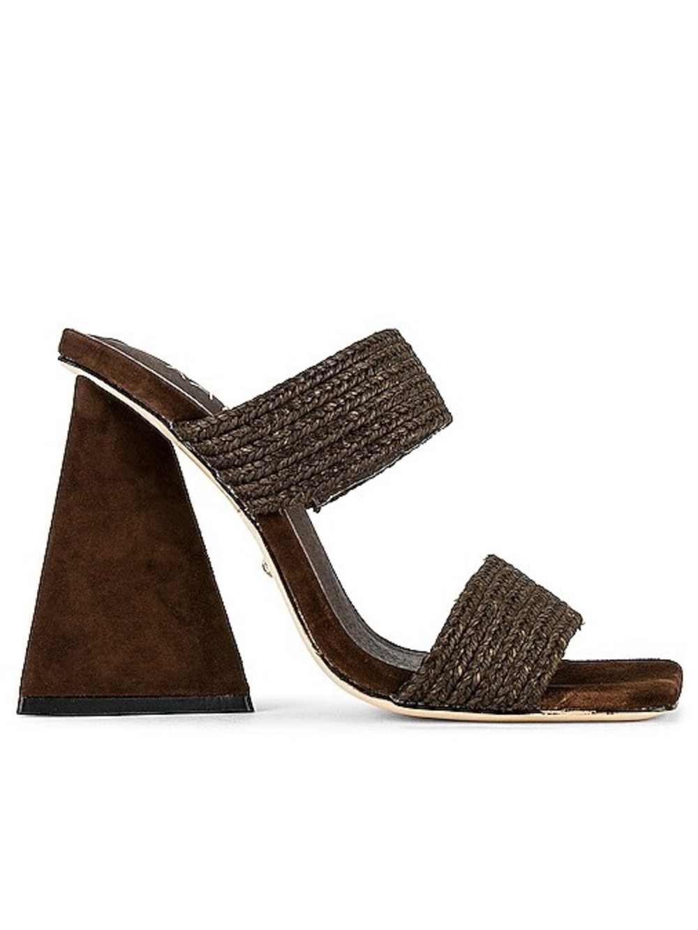 RAYE Lula Block Triangle Heel in Chocolate from REVOLVE
